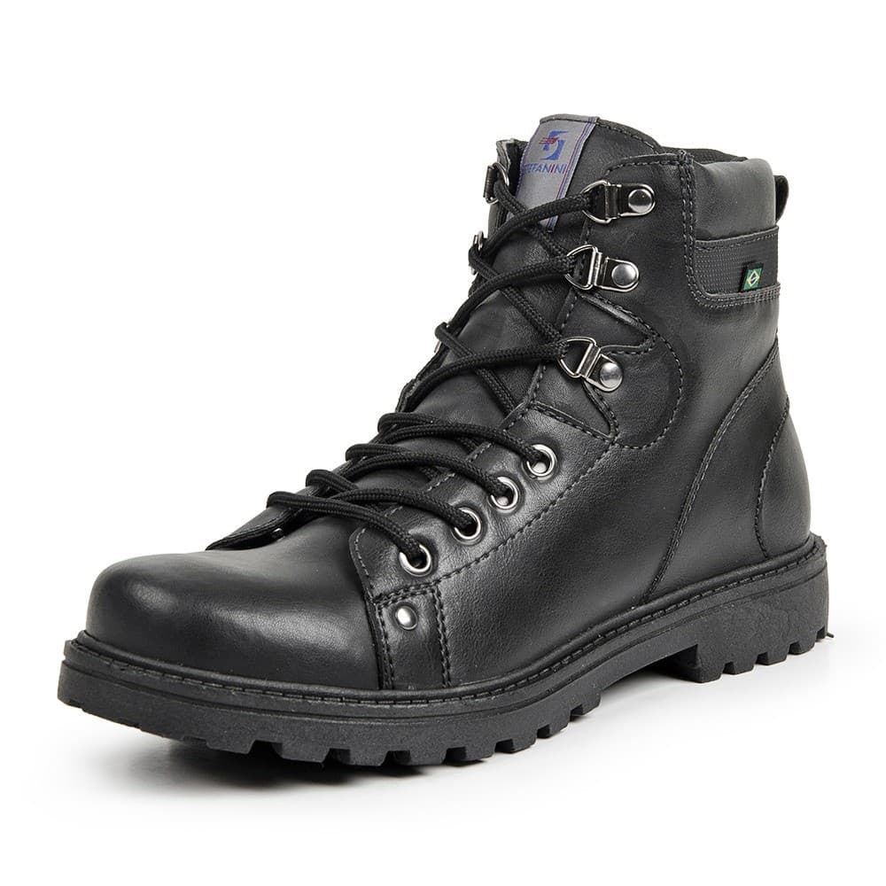 Bota Adventure Militar Coturno Masculino Couro Sintético Macio Resistente Lançamento Promoção