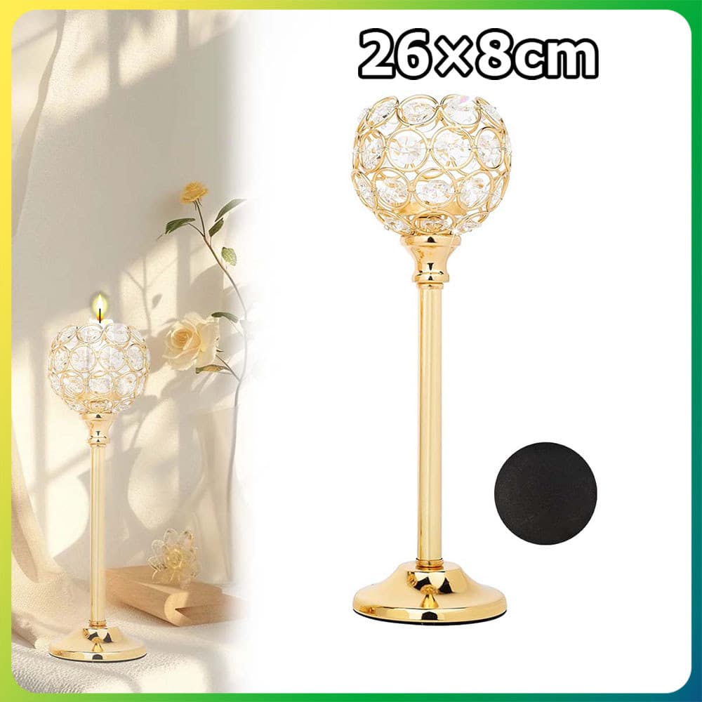 26cm Castiçal de cristal castiçal pequeno suporte para velas de cristal casamento festa decoração de mesa para festas