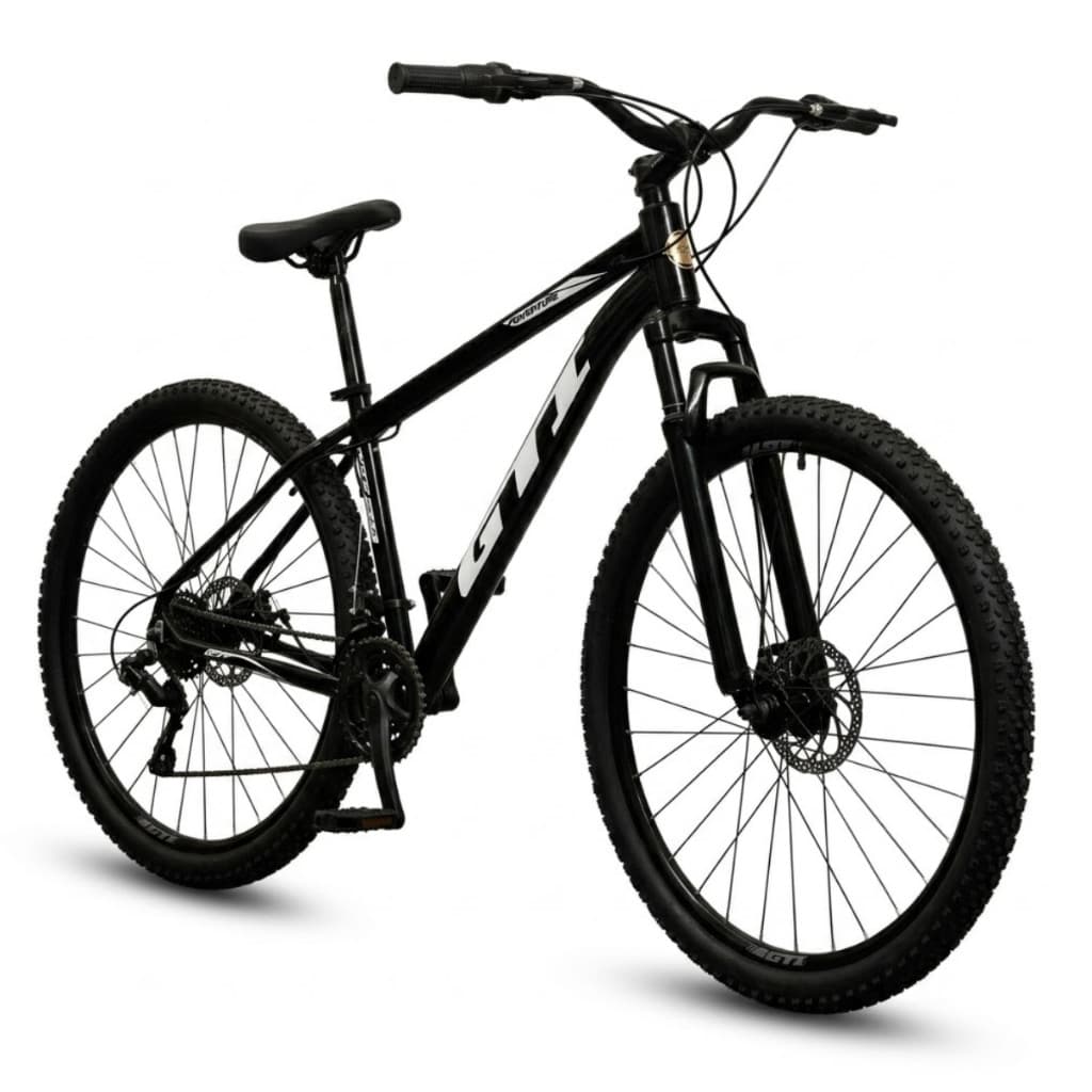 Bicicleta Aro 29 Modelo GTI Roma 21V Marchas Alumínio Freio Disco Suspensão MTB Cabeamento Interno