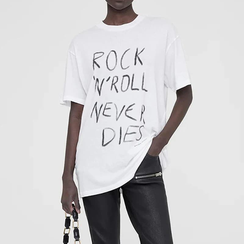 Camiseta Estilo Paril "Rock N'roll Never Dies" Envio Rápido 100% Algodão