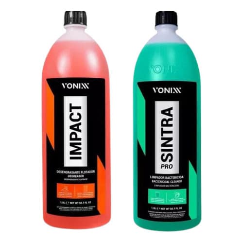 Kit Vonixx Sintra + Impact 1,5L Limpeza Interna Pesada Multiuso Carro