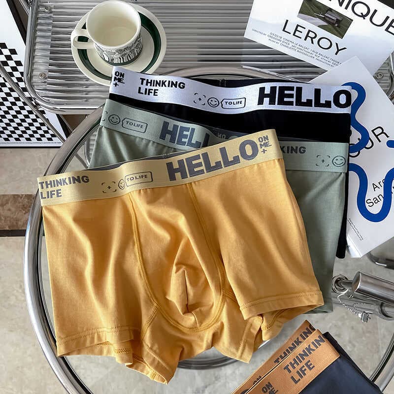 Roupa interior masculina estudante boxer respirável na moda calças de tamanho grande adolescente esportes único boxer Sh