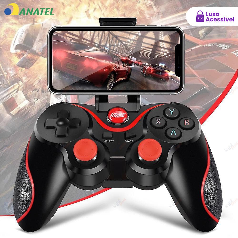 Controle Joystick Bluetooth Universal Com Cabo USB E Suporte Para Celular Tablet Android Ipad