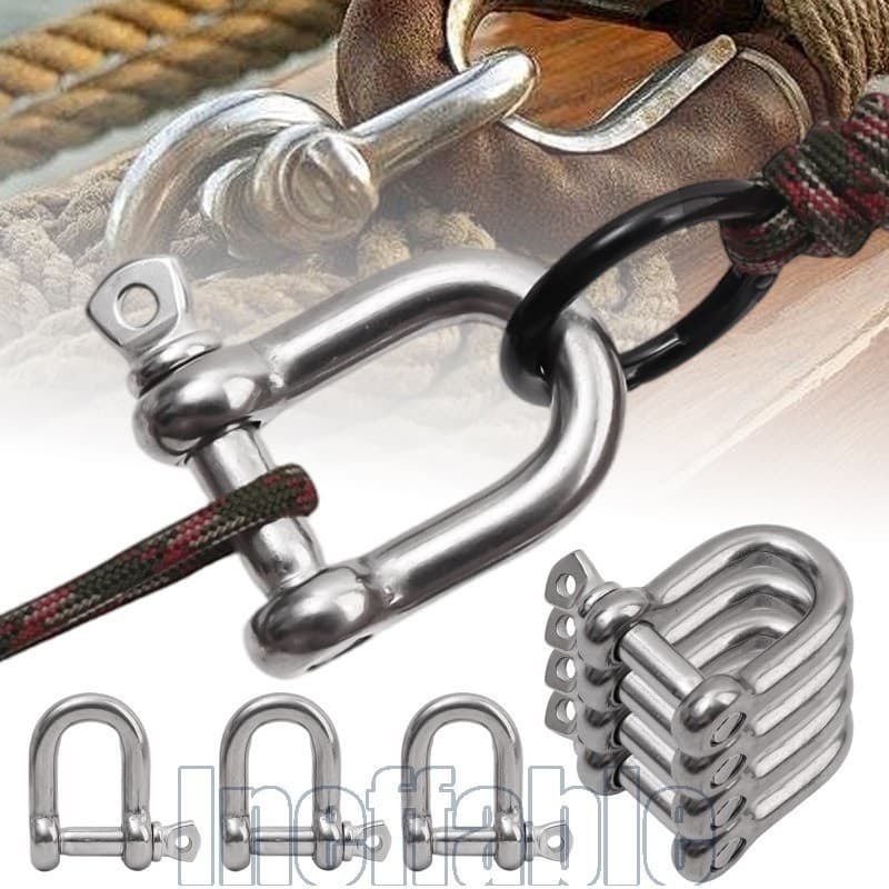 Fivela De Ferradura De Anel D De Aço Inoxidável 4-1Pc-Equipamento De Navio Resistente-Conector De Corrente De Corda De V