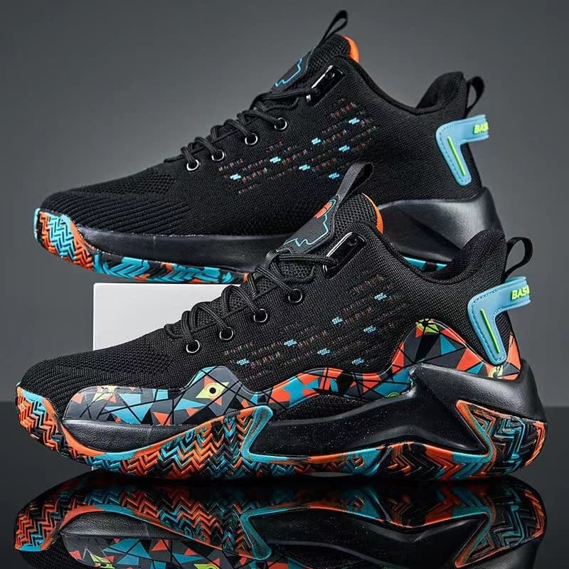 Novos Tênis De Basquete De Tamanho Grande , Esportes Ao Ar Livre , Da Moda Respiráveis Para Jovens , Cor Preta , Sapatos