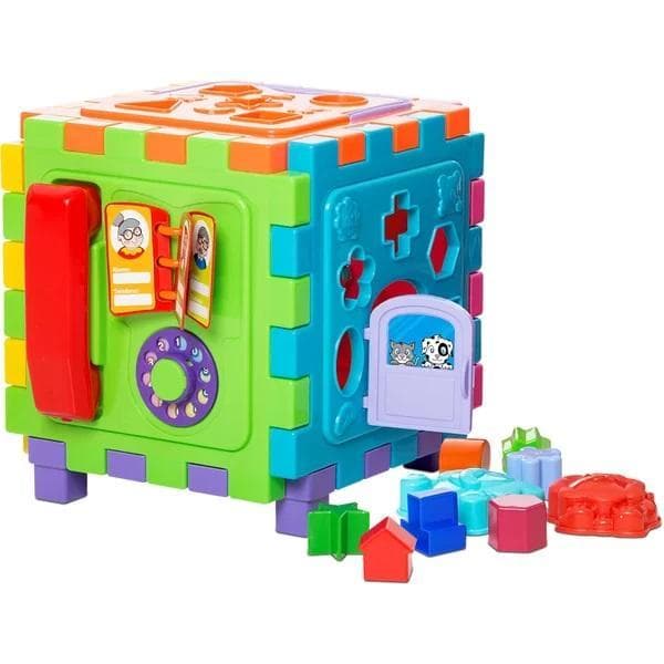 Brinquedo Didático Educativo Pedagógico Cubo Grande com Peças de Encaixar