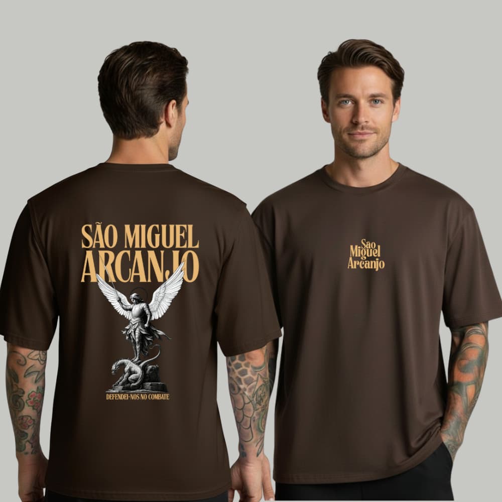 [Camiseta Premium em Algodão Puro]CC Camiseta Camisa Oversized Estampada Premium Católica Cristã Jesus São Miguel