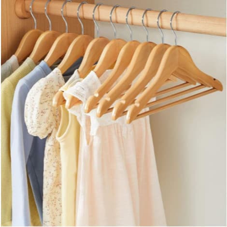 Kit com 3 Unidades de Cabides de Madeira com Rachadura para Alça Organizadores Closet Vestidos