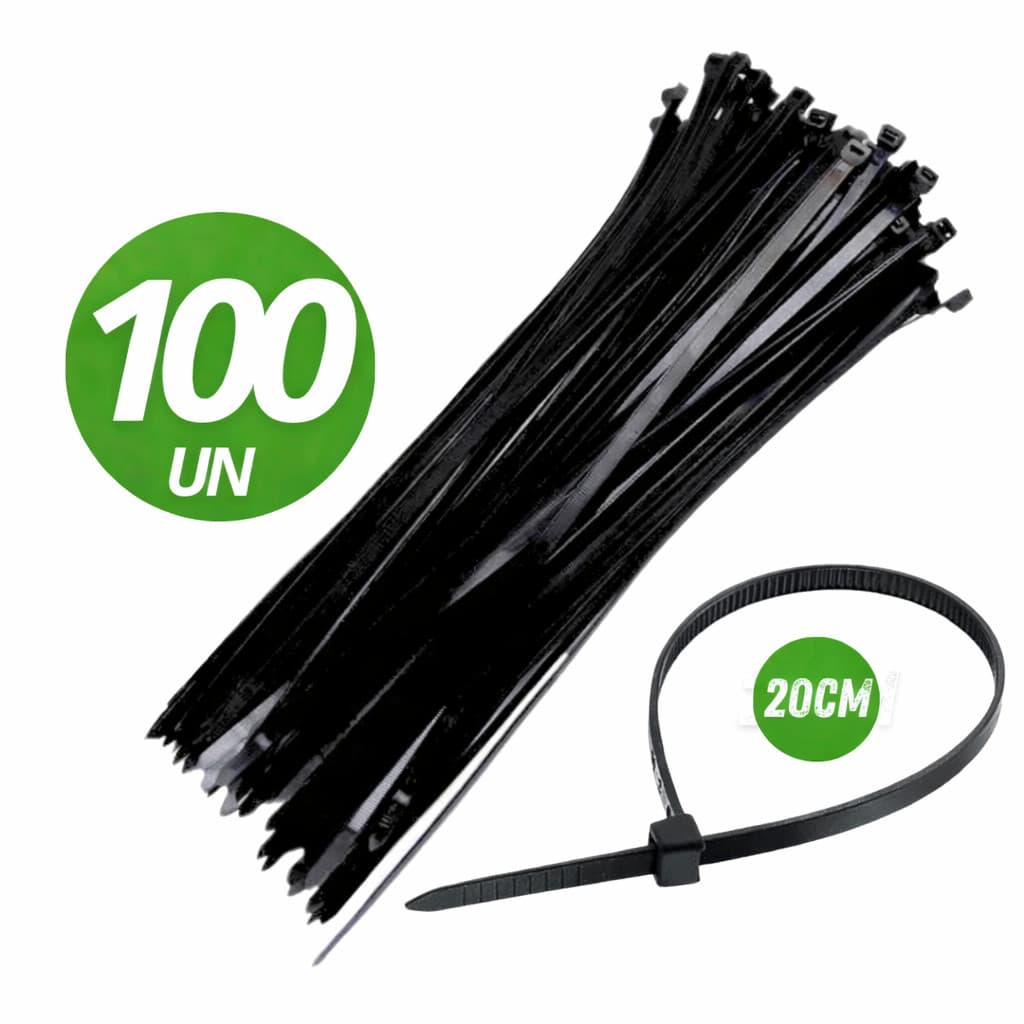 Abraçadeira 100 UNDS 20cm de Nylon Enforca Gato Braçadeira Cintas Plásticas Linha Premium
