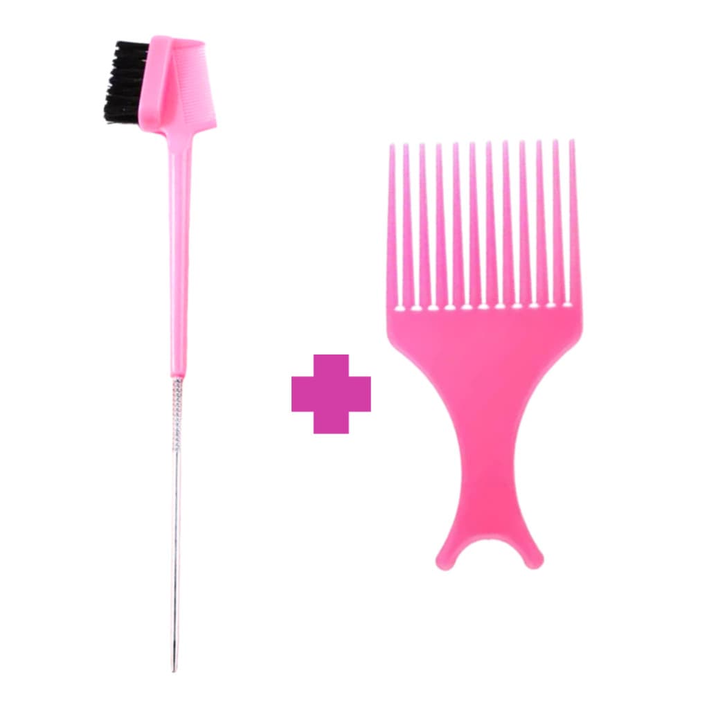 Kit Pente 3 em 1 Baby Hair + Pente Garfo Black Power Modelador e Finalização