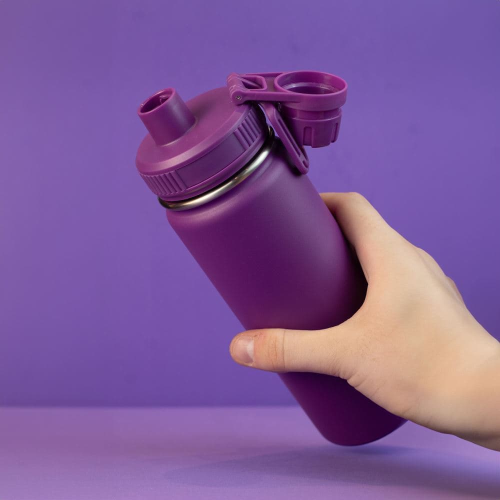 Garrafa com Alça e Bico 780ml em Aço Inox Roxa