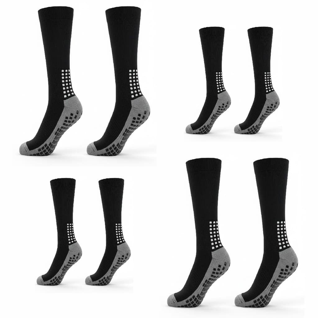 Kit 4 Pares Meião Socks Antiderrapante Futebol Contra Torção