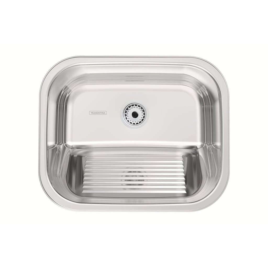 Tanque de Encaixe Original Tramontina 34L em Aço Inox Polido 50x40 cm Direto de Fábrica