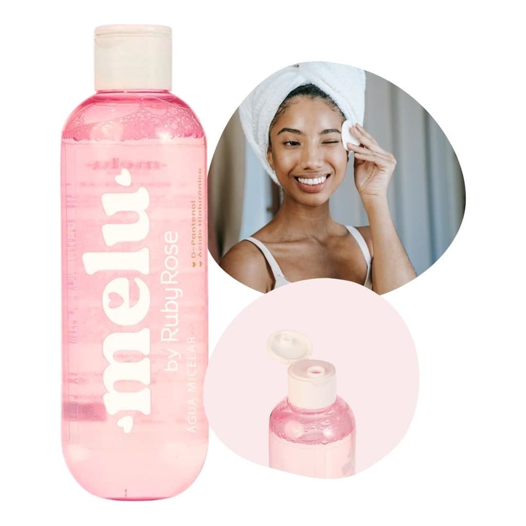 Agua Micelar Melu By Ruby Rose Rotina 100Ml Skin Care Demaquilante Com D-Pantenol Ácido Hialurônico