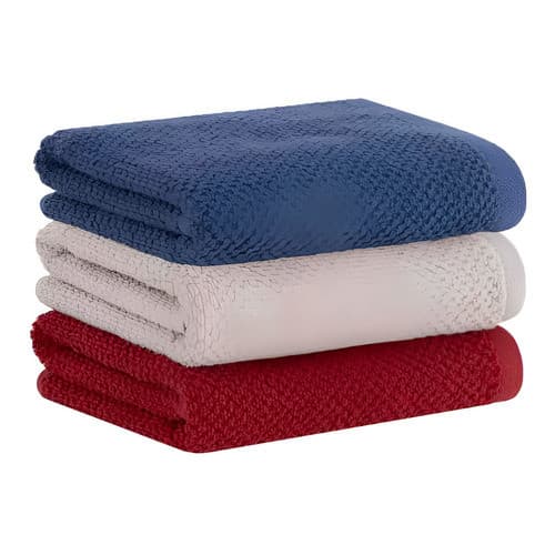 Jogo Pano de Copa Quadriculado Gourmet 3pcs Bege/Vermelho/Azul 034 - Buddemeyer