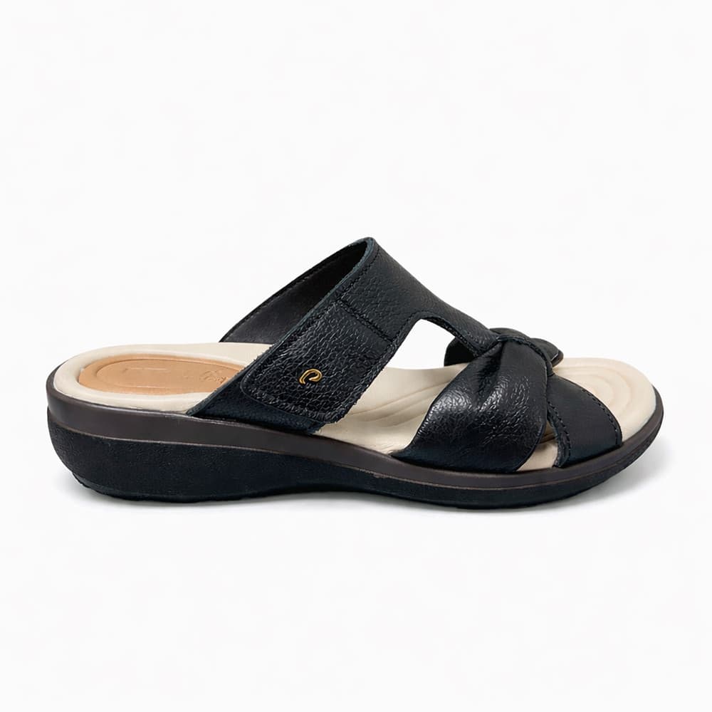 Sandália Pegada Feminino em Couro Preto 232712-02