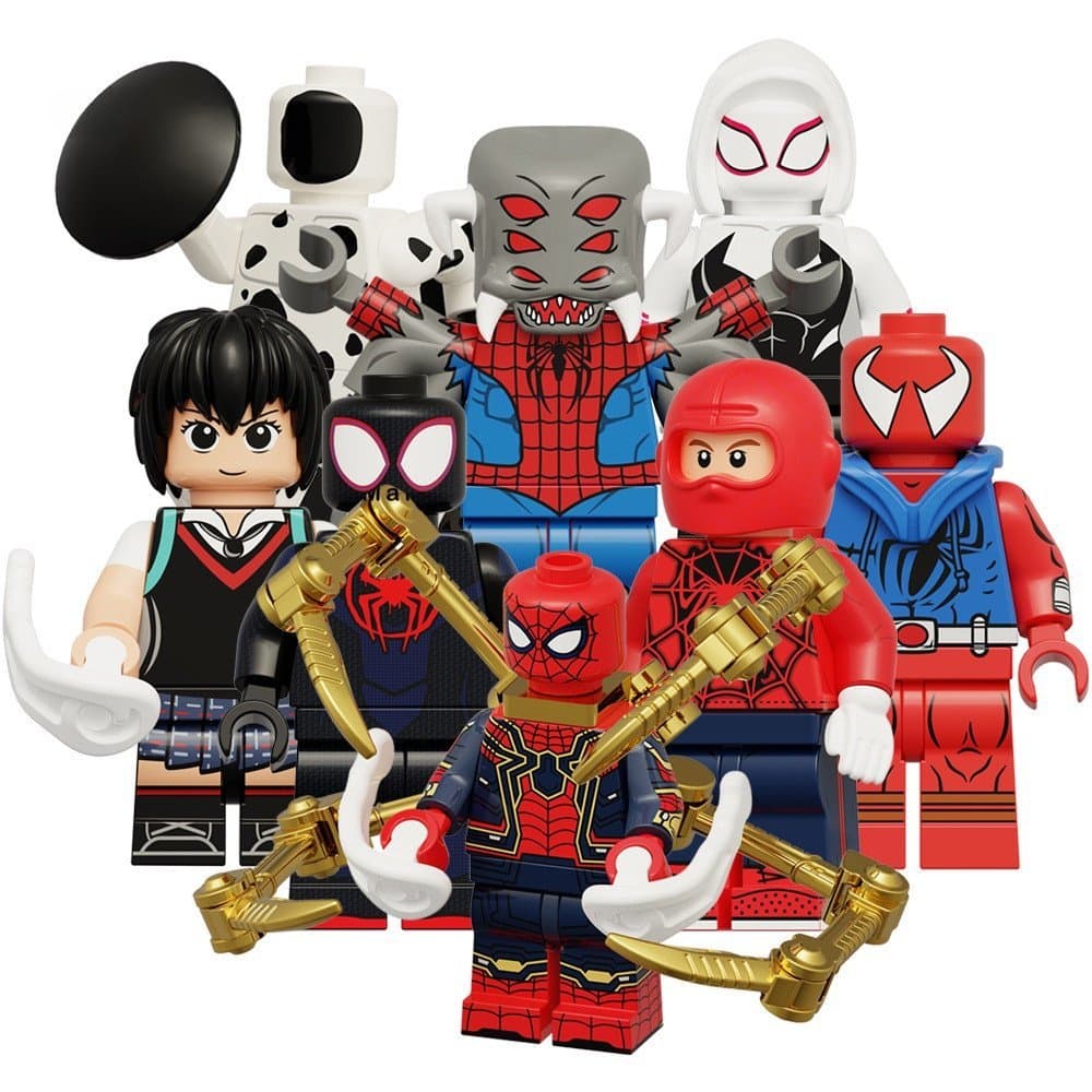 Através do Aranhaverso, Mutante Miles Morales, Peni Parker, Gwen Stacy, Spot, Homem, Mini Figuras de Blocos, Brinquedos