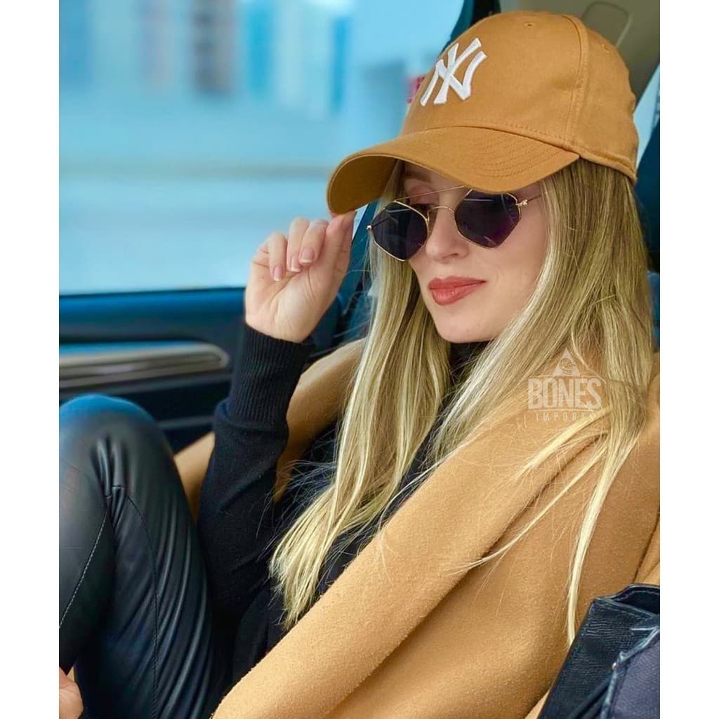 Boné Ny yankess Aba Curva Estiloso para Moda Feminina e Masculina gold