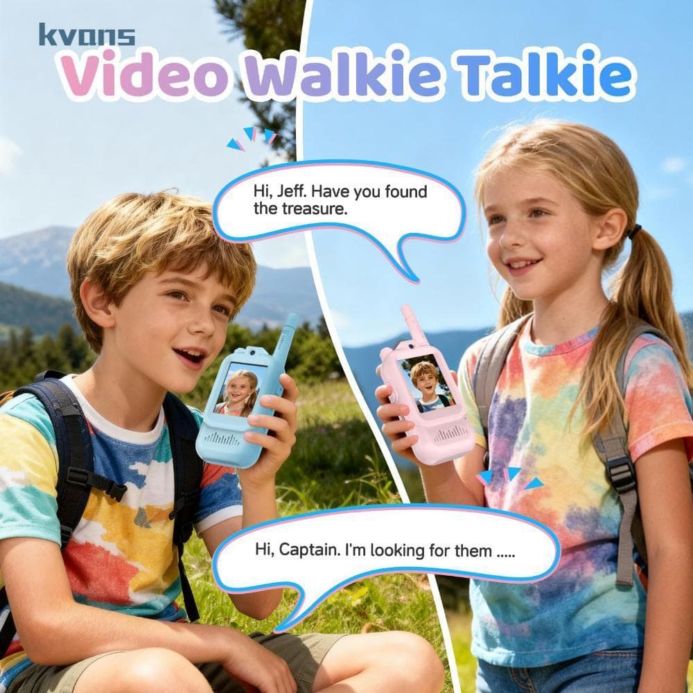 Walkie Talkies De Vídeo Para Crianças , Rádios De Brinquedo De 2 Unidades Com Tela Recarregável [kvans.br]