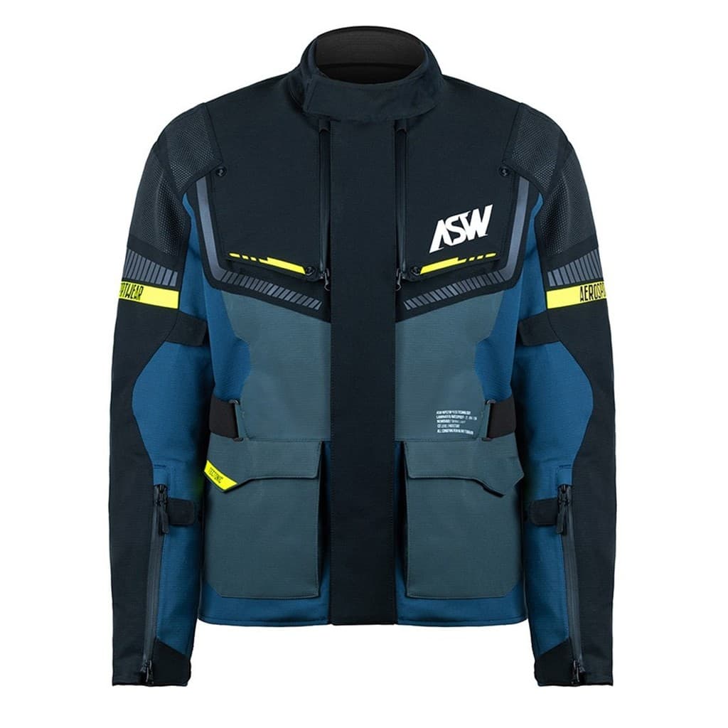 Jaqueta Motociclista Asw Tectonic Azul Impermeavel Parca