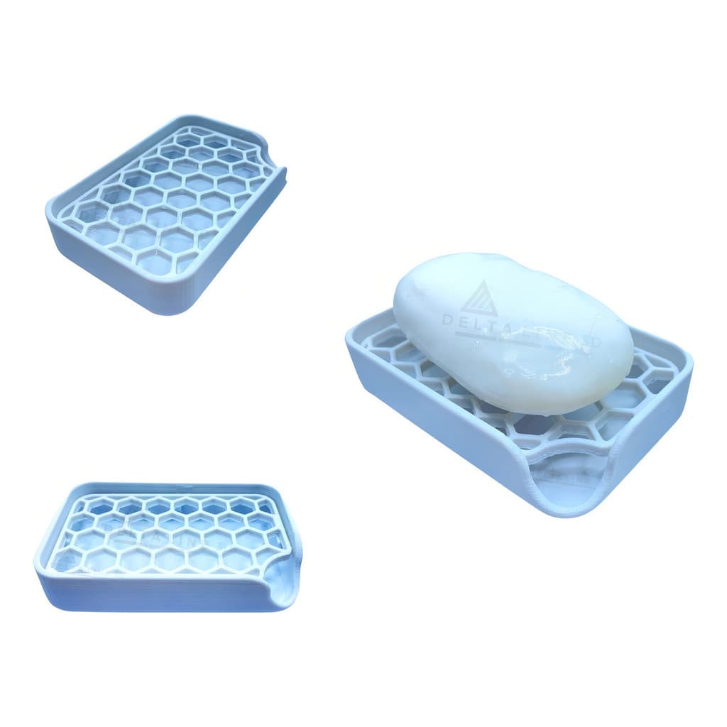 Saboneteira Delta Line 3D Preta Porta Sabonete Para Pia De Banheiro Escorredor Resistente