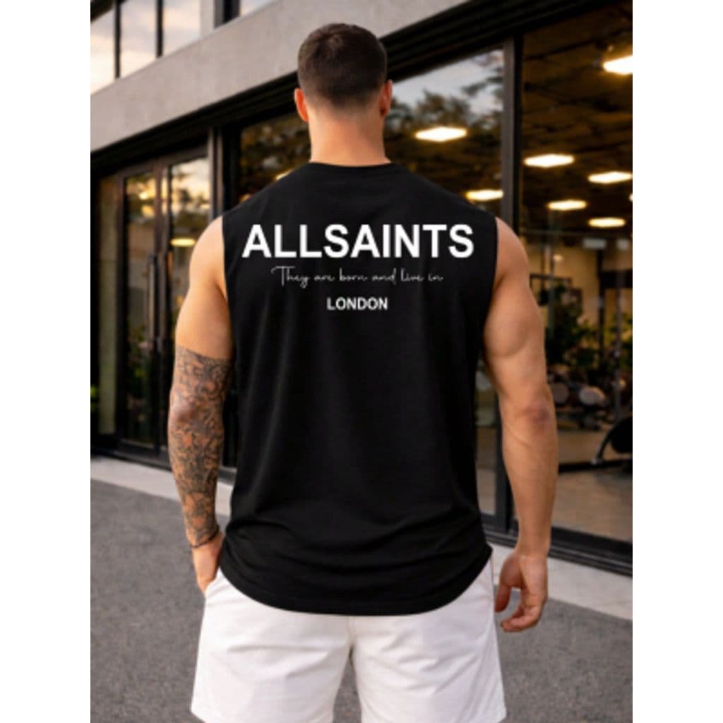 Regata Masculina Oversized Fitness Academia Musculacao Casual Treino Diario Algodao Confortavel ALL SAINTS COD 765