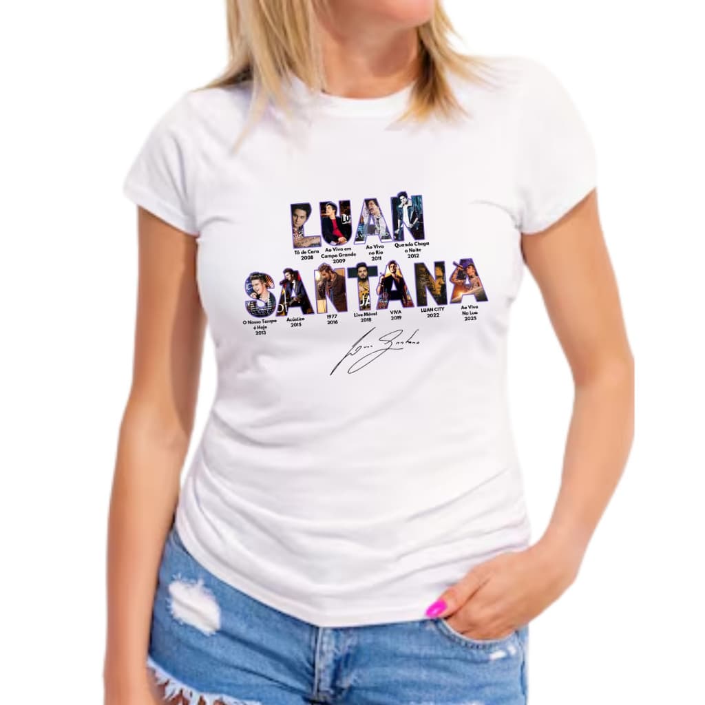 Camiseta LUAN SANTANA ALBUNS camisa blusa tshirt