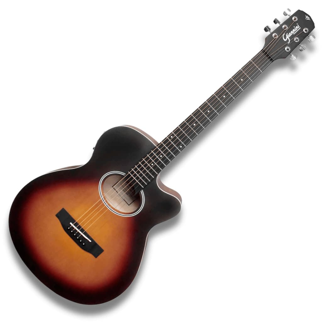 Violão Aço Elétrico Mini Jumbo Cutway Giannini GSF-1D CEQ CTSB Satin Sunset Burts