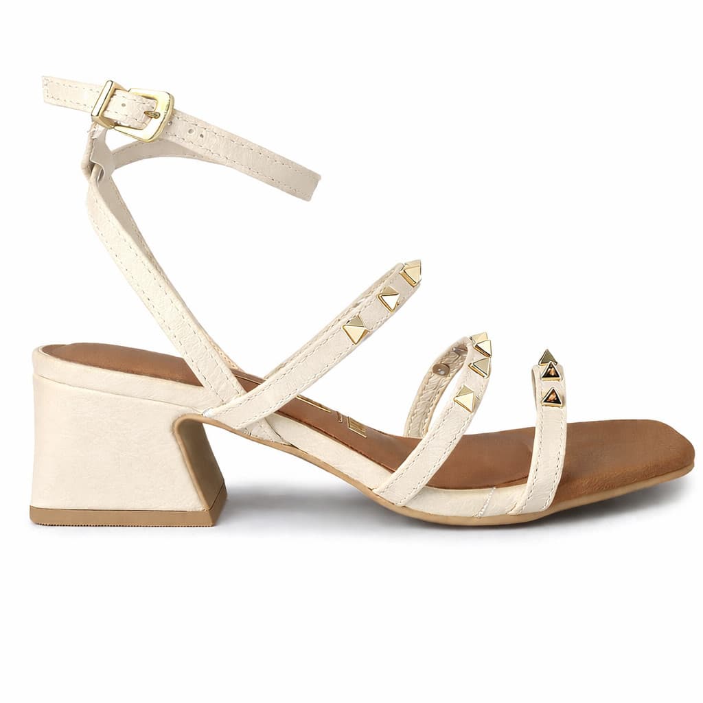 Sandália Feminina Vizzano Salto Bloco Branco Off 6558.107