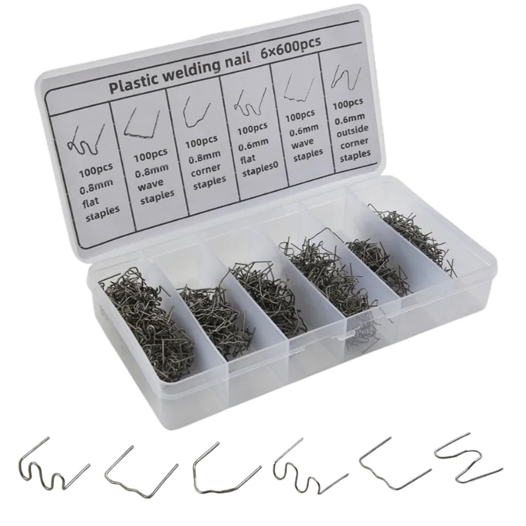 Kit Jogo 600 Grampos para Soldar Parachoque Plásticos