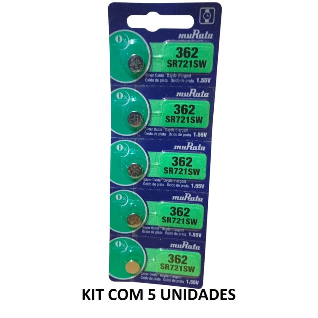 Bateria Para Relogios 362/721 MURATA   Kit com  5 unids   ( 362)