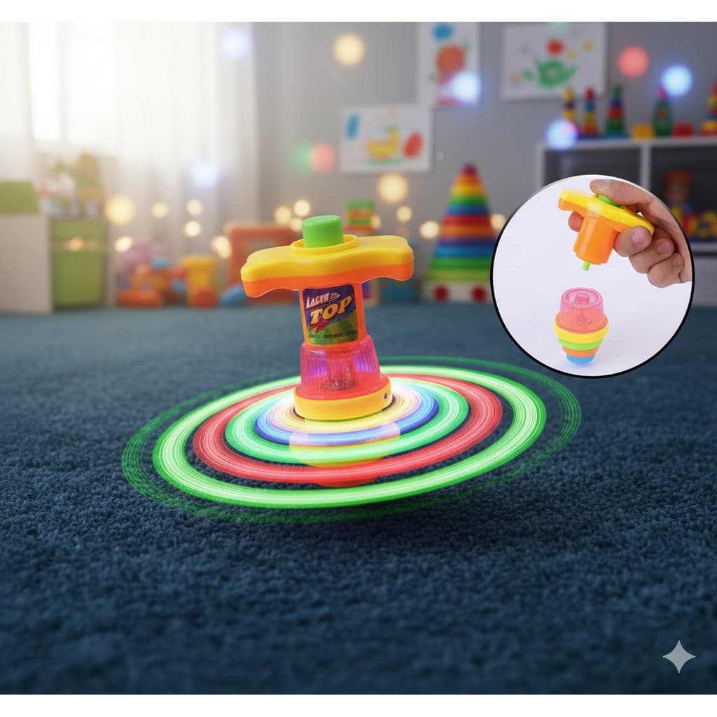 Brinquedo Pião com Lançador Super Giro Som e Luz