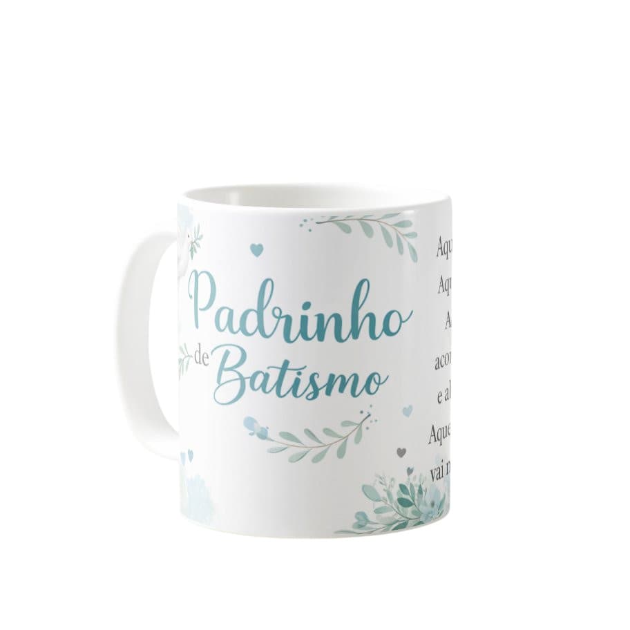 Caneca Padrinho de Batismo | Presente Consagração | Batizado Presente Religioso Consagração Dindo