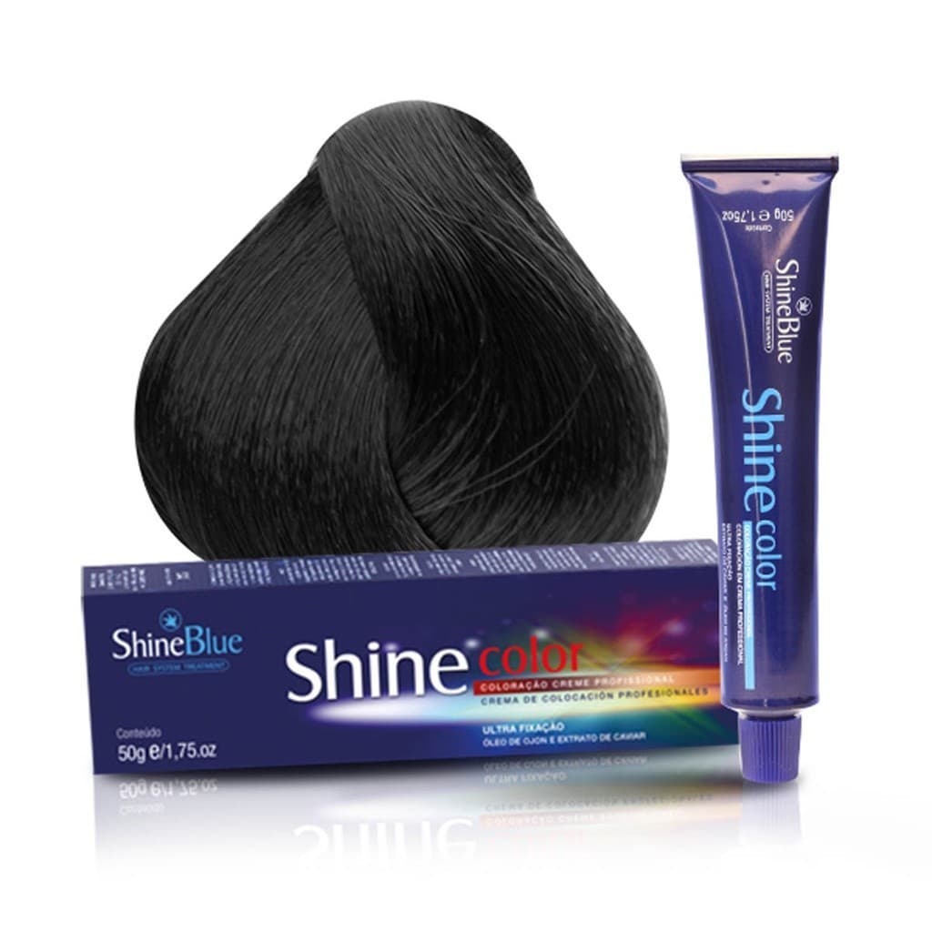 Coloração 1.0 Preto Shine Blue 50g