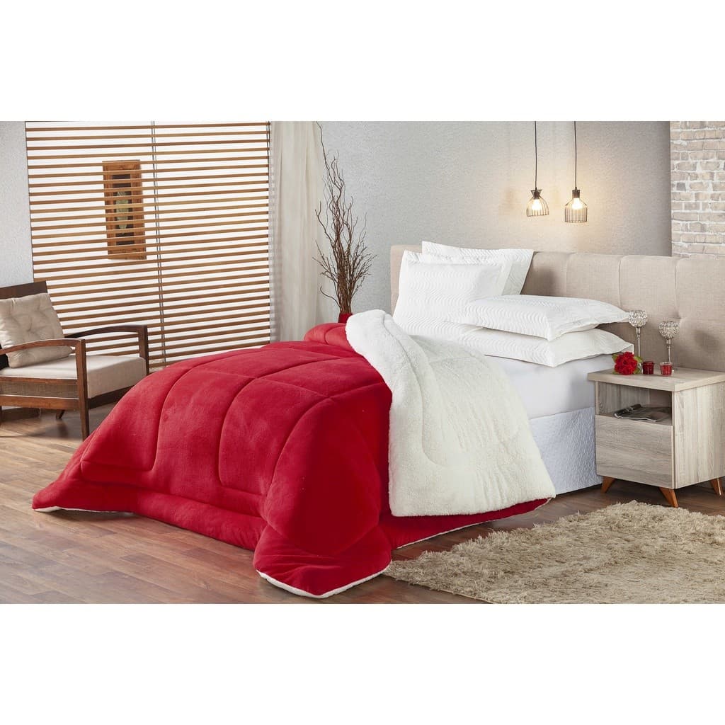 Coberdrom Solteiro Sherpa e Manta Soft Felpuda Microfibra Coberto Varias Cores