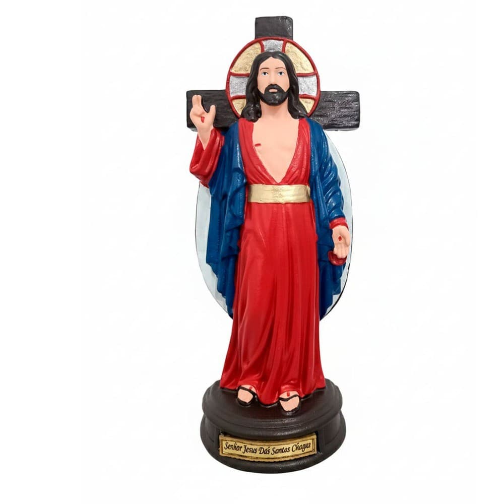 Imagem do Senhor Jesus das Santas Chagas em Borracha Inquebrável 25 cm Arte Sacra Reginaldo Manzotti