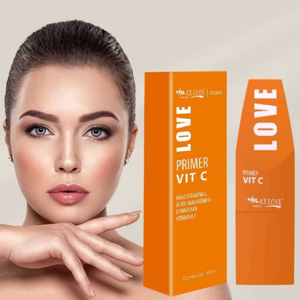 PRIMER VITAMINA C MAX LOVE — ILUMINADOR FACIAL E FIXADOR DE MAQUIAGEM