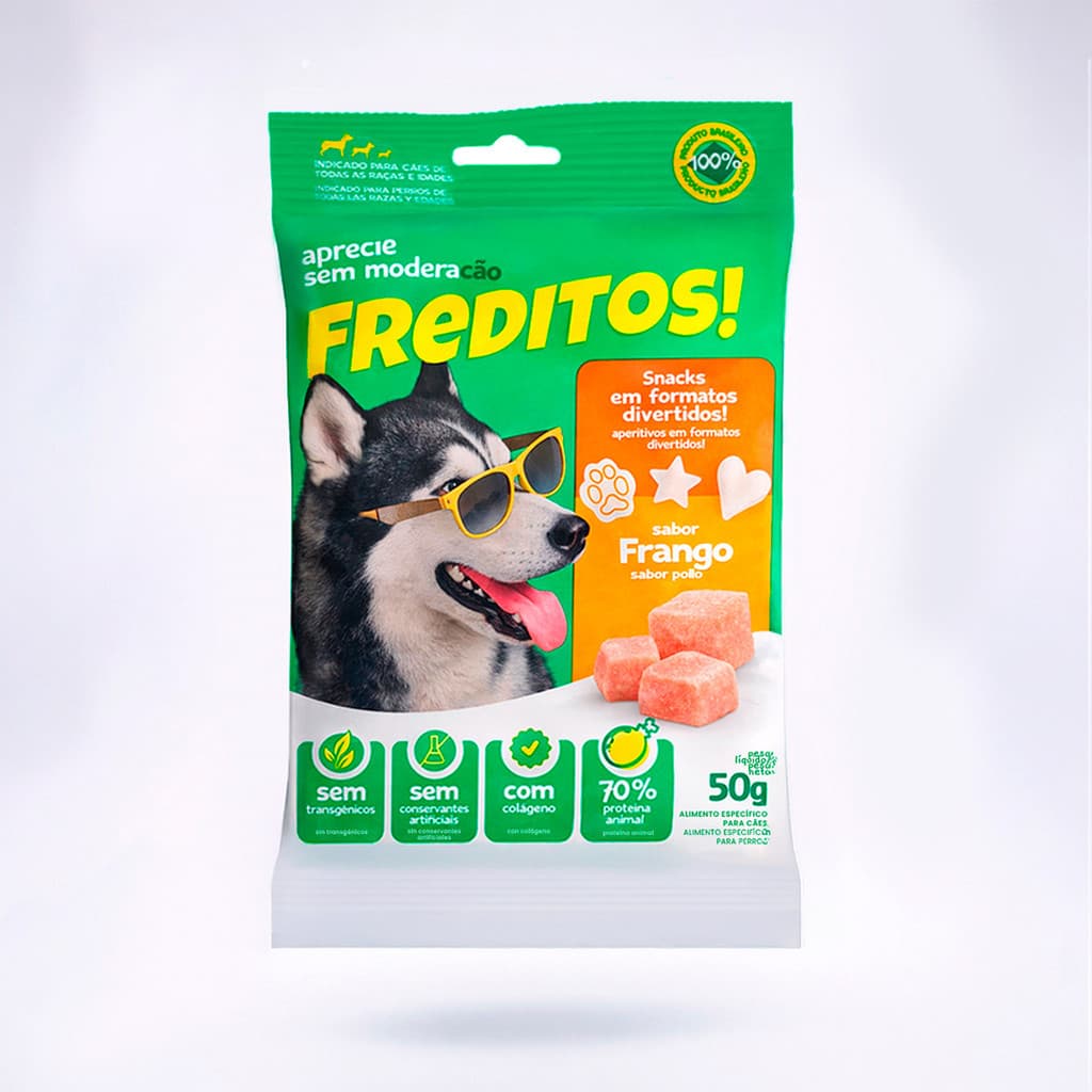 Snacks Para Cães Freditos Sabor Frango  - CX com  20UN 50G