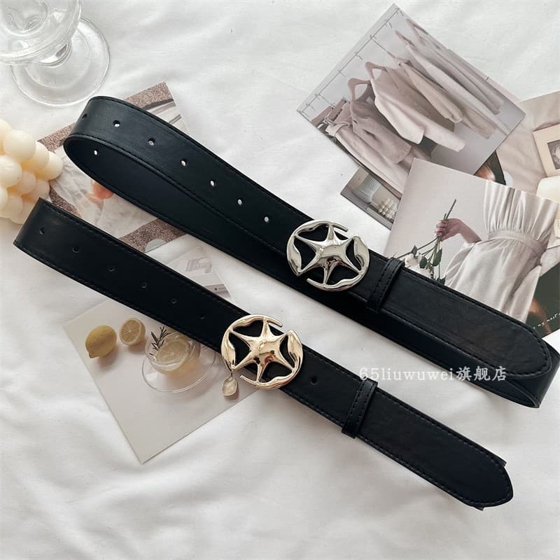 Cinto feminino Design nicho Jeans cinto preto High-End All-Match decorativo cinto largo masculino na moda jovens