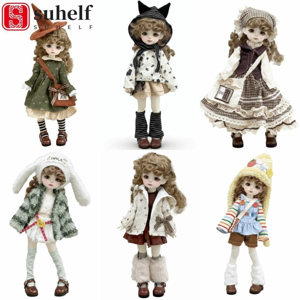 Boneca SUHELF BJD , Estatueta De Princesa De 30 Cm De Altura E 6 Pontas , Salto Alto , Cabelo Longo , Material Plástico