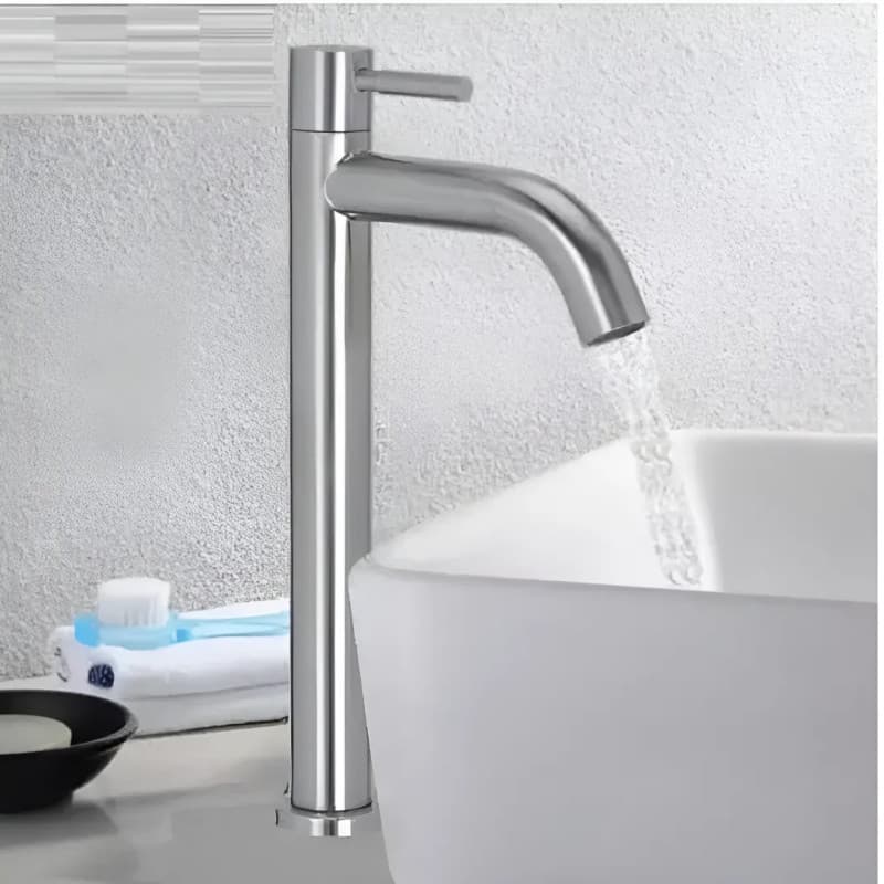 Torneira Gourmet Moderna Aço Inox 304 para Cozinha e Banheiro Água Fria Prata