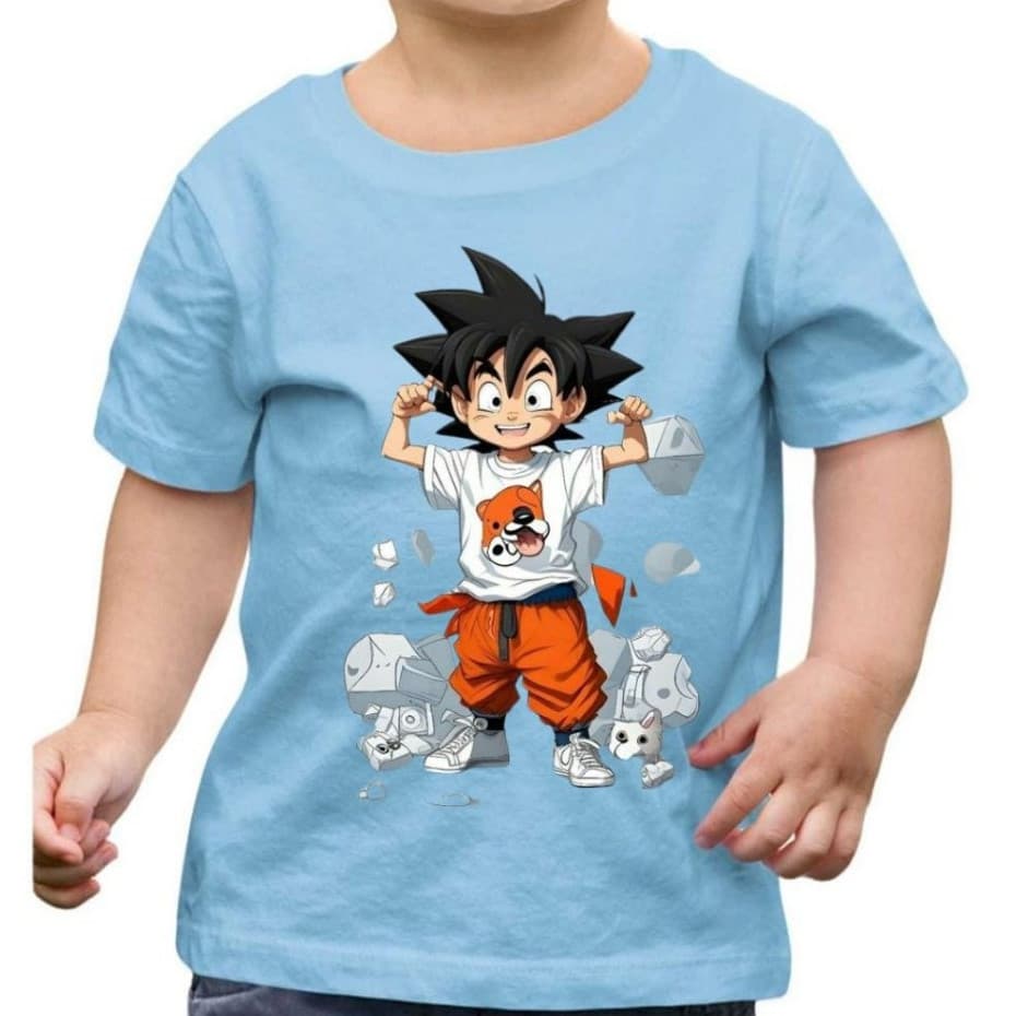 camiseta menino infantil Anime, GOKU, blusa colorida menino, modelo unissex