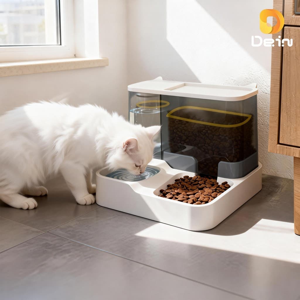 Alimentador Automático para Cães e Gatos com Bebedouro 2 em 1 Grande Capacidade Pet