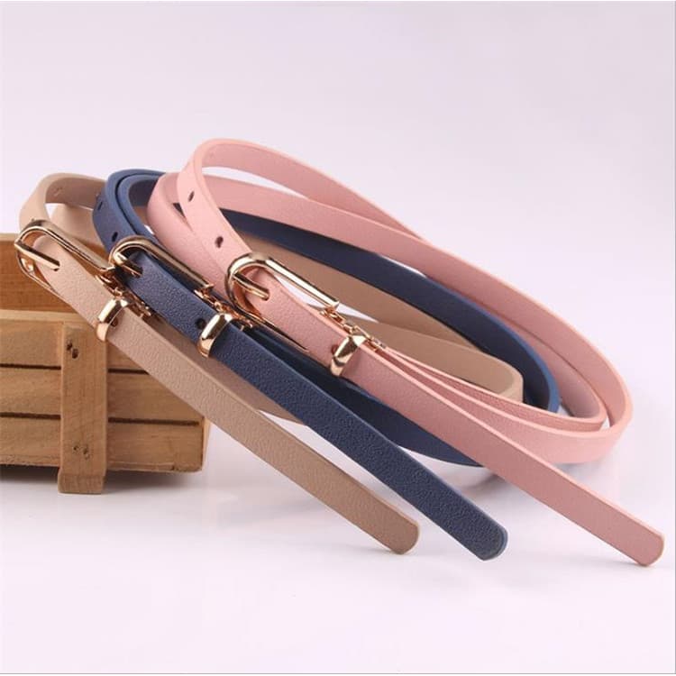 Novo estilo versão coreana simples pequeno cinto ajustável atado estilo feminino 1cm de largura cinto de couro falso qua