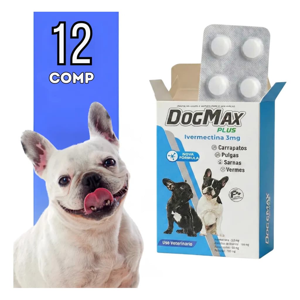 Remédio Plus Para Pulga Carrapato Verme E Sarna 12 Comp 15kg Para Cães | Dogmax