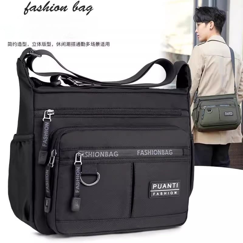 Nova bolsa masculina Oxford pano bolsa de negócios grande capacidade bolsa de ombro preta viagem Cross-corpo masculino p