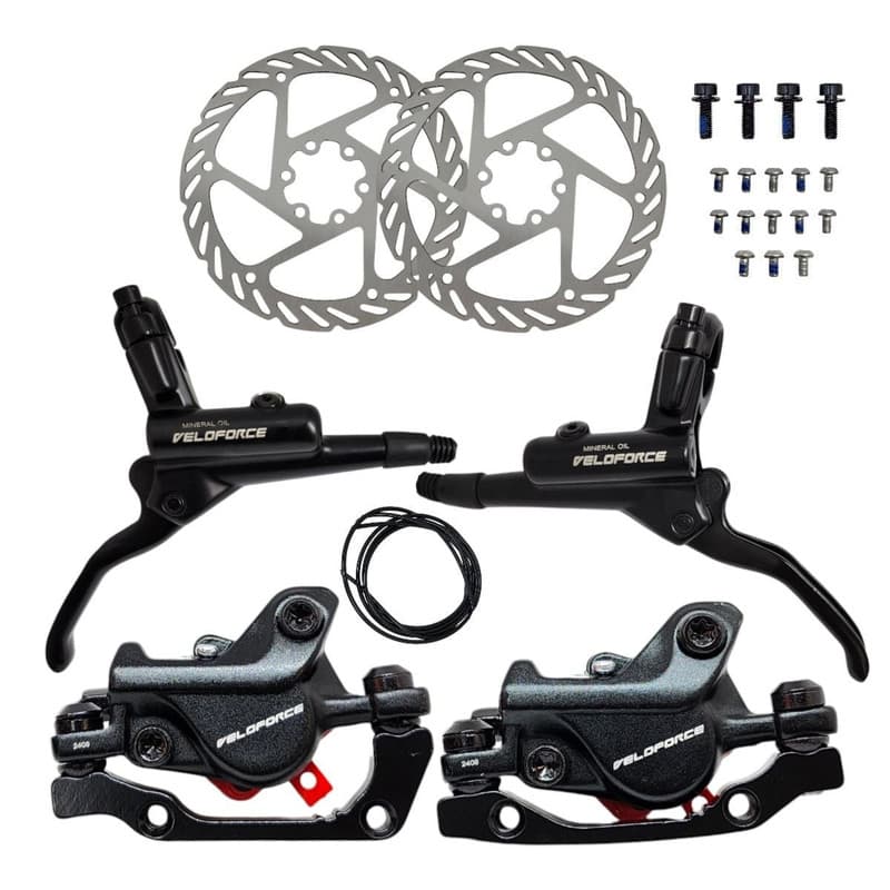 Freio a Disco Hidráulico Par Veloforce Tipo Shimano 2 Pistões Discos