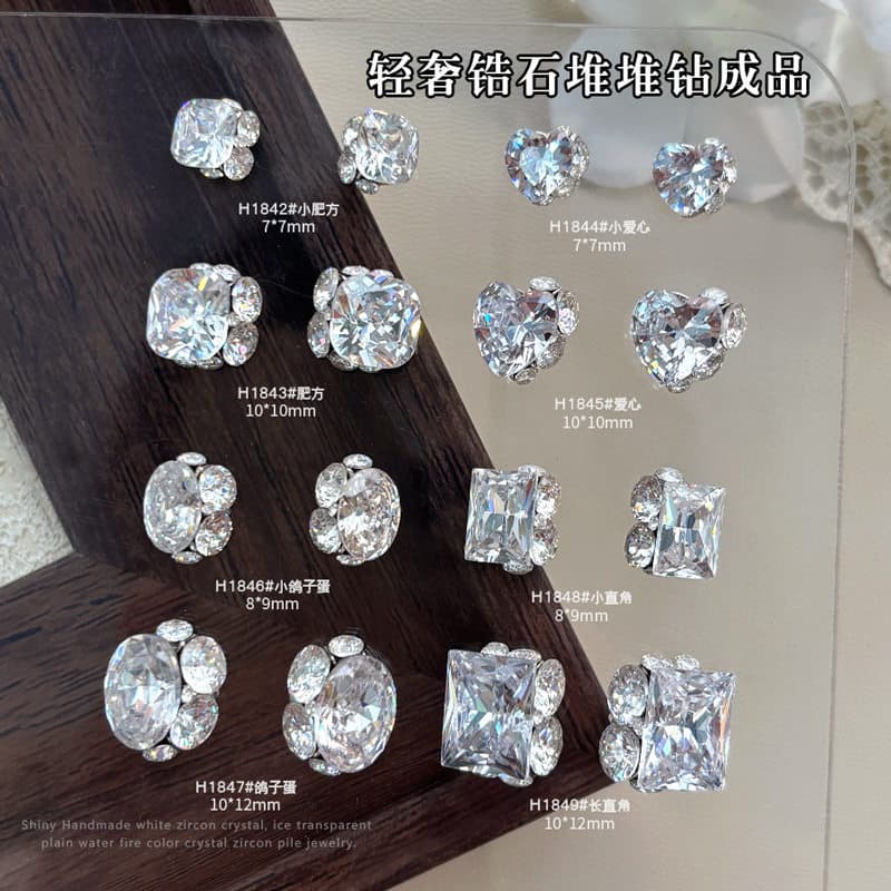 Pilha de zircão branco diamante produto acabado novo estilo acessórios de Manicure bola de diamante artesanal piscando d