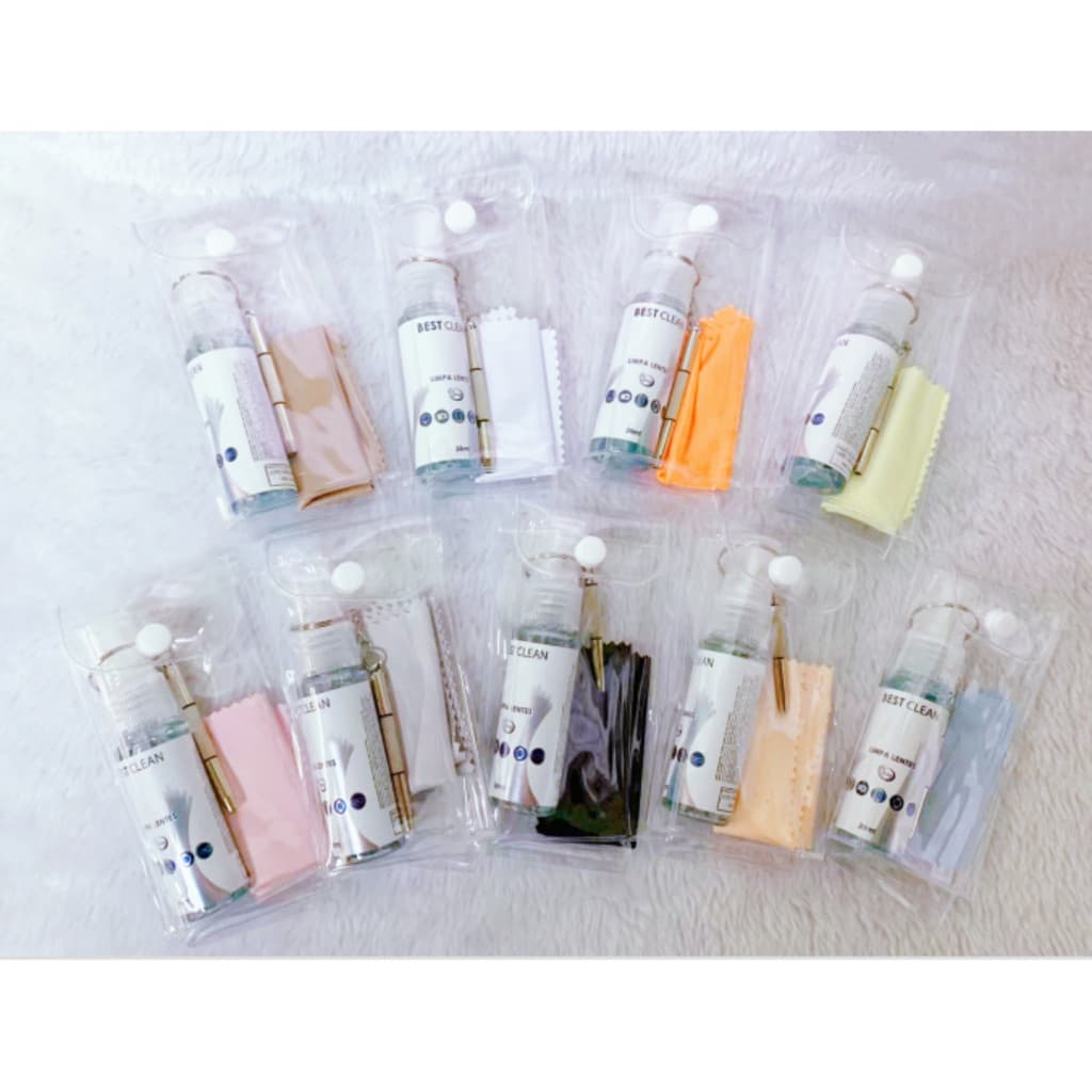 Kit Spray Limpador De Lentes E Oculos e Chave Mini Conjunto Cuidador nova