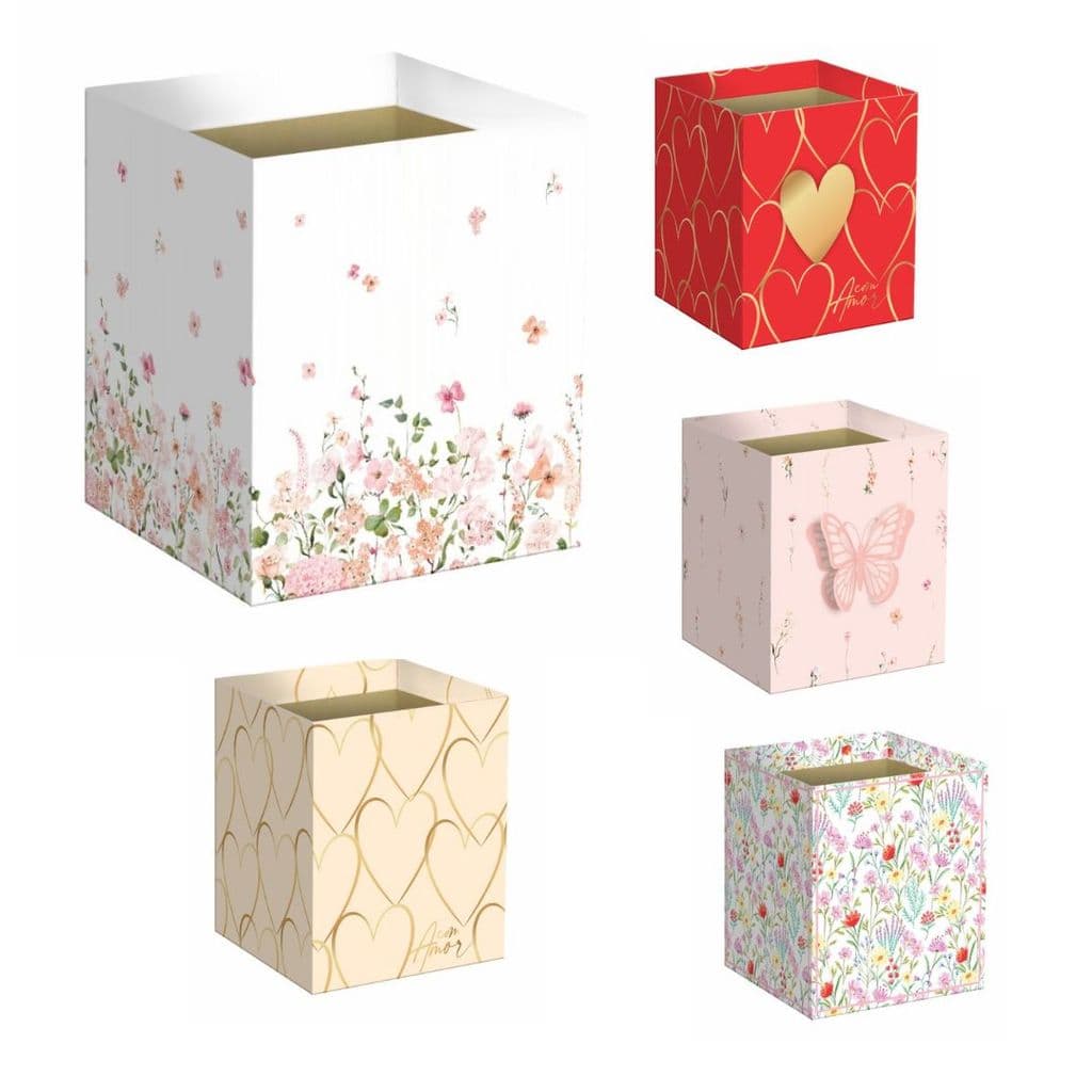 Cachepot Quadrado para Cestas e Presentes  14,5cmx14,5cmx15,5cm 05 unidades